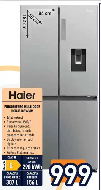 Unieuro Haier FRIGORIFERO MULTIDOOR HCR3818EWMM offerta