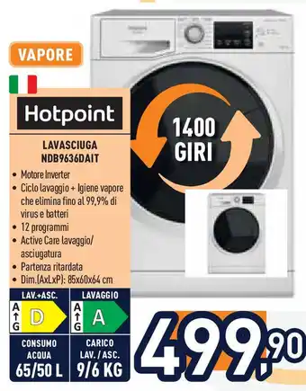 Unieuro Hotpoint LAVASCIUGA NDB9636DAIT offerta