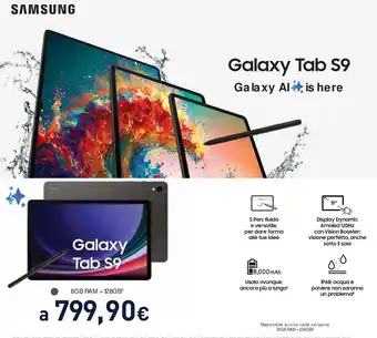 Unieuro Galaxy Tab S9 offerta