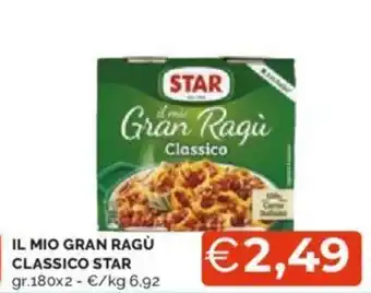 Mercatò IL MIO GRAN RAGÙ CLASSICO STAR gr.180x2 offerta