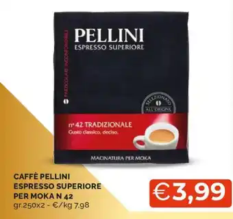 Mercatò CAFFÈ PELLINI ESPRESSO SUPERIORE PER MOKA N 42 gr.250x2 offerta