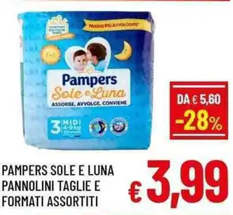 A&O PAMPERS SOLE E LUNA PANNOLINI TAGLIE E FORMATI ASSORTITI offerta