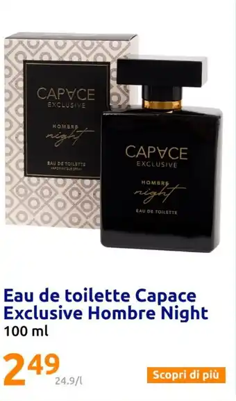 Action Eau de toilette Capace Exclusive Hombre Night 100 ml offerta