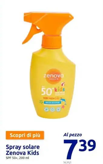 Action Spray solare Zenova Kids SPF 50+, 200 ml offerta