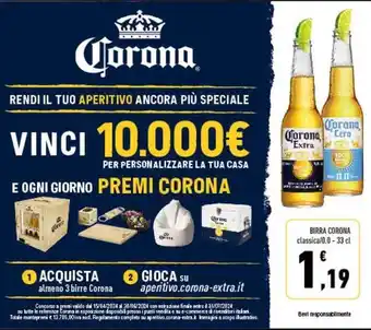 Conad BIRRA CORONA classica/0.0 - 33 cl offerta