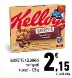 Conad BARRETTE KELLOGG'S vari gusti 4 pezzi - 128 g offerta