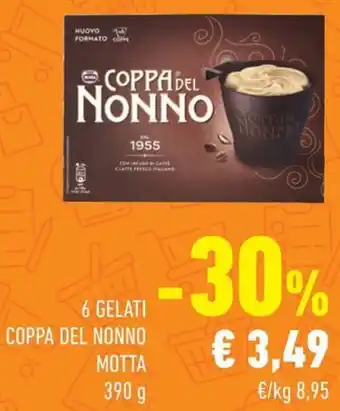 Conad Margherita 6 GELATI COPPA DEL NONNO MOTTA 390 g offerta