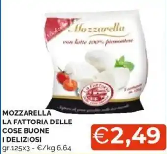 Mercatò MOZZARELLA LA FATTORIA DELLE COSE BUONE I DELIZIOSI GR 125 X 3 offerta