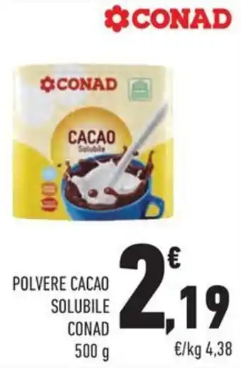 Conad Margherita POLVERE CACAO SOLUBILE CONAD 500 g offerta