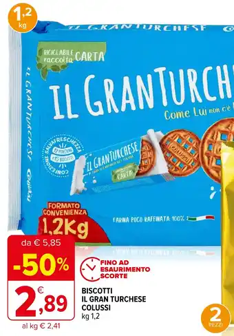 Iperal BISCOTTI IL GRAN TURCHESE COLUSSI kg 1,2 offerta