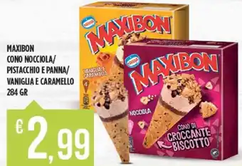 Euroesse MAXIBON CONO NOCCIOLA/ PISTACCHIO E PANNA/ VANIGLIA E CARAMELLO 284 GR offerta