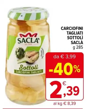 Iperal CARCIOFINI TAGLIATI SOTTOLÌ SACLÀ g 285 offerta