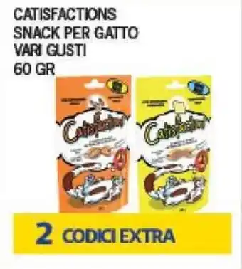 Euroesse CATISFACTIONS SNACK PER GATTO VARI GUSTI 60 GR offerta