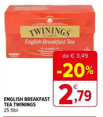 Iperal ENGLISH BREAKFAST TEA TWININGS 25 filtri offerta