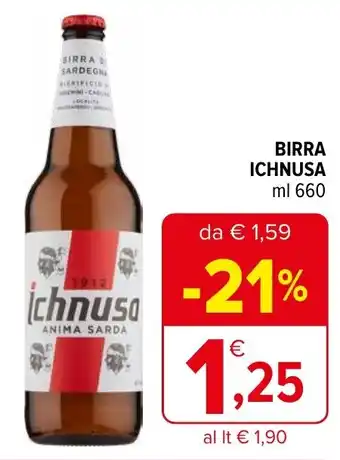 Iperal BIRRA ICHNUSA ml 660 offerta