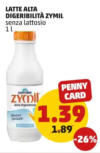 PENNY LATTE ALTA DIGERIBILITÀ ZYMIL senza lattosio 1 l offerta