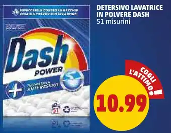 PENNY DETERSIVO LAVATRICE IN POLVERE DASH 51 misurini offerta