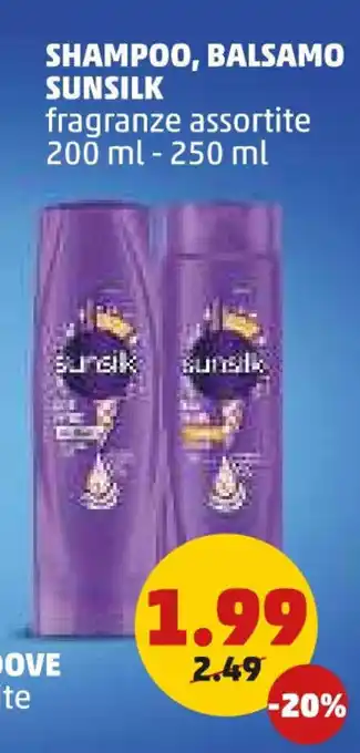 PENNY SHAMPOO, BALSAMO SUNSILK fragranze assortite 200 ml - 250 ml offerta