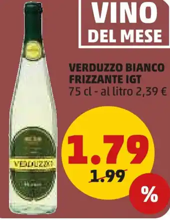 PENNY VERDUZZO BIANCO FRIZZANTE IGT 75 cl - al litro offerta