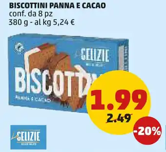 PENNY BISCOTTINI PANNA E CACAO conf. da 8 pz 380 g offerta