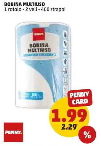 PENNY BOBINA MULTIUSO 1 rotolo - 2 veli - 400 strappi offerta