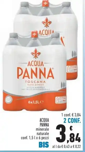 Conad City ACQUA PANNA minerale naturale conf. 1,51 x 6 pezzi offerta