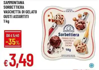 Galassia SAMMONTANA SORBETTIERA VASCHETTA DI GELATO GUSTI ASSORTITI 1kg offerta