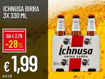 Galassia ICHNUSA BIRRA 3X 330 ML offerta