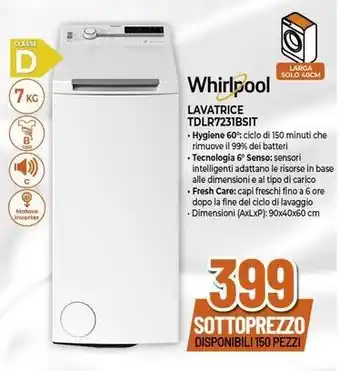 Expert Whirlpool LAVATRICE TDLR7231BSIT offerta
