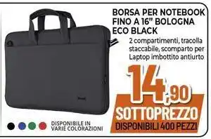 Expert BORSA PER NOTEBOOK FINO A 16" BOLOGNA ECO BLACK offerta