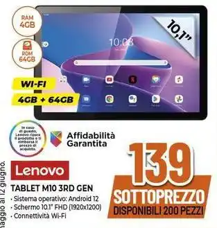 Expert Lenovo TABLET M10 3RD GEN offerta