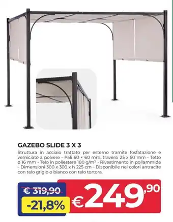 Progress GAZEBO SLIDE 3 X 3 offerta