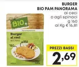 Pam BURGER BIO PAM PANORAMA ai ceci o agli spinaci g 160 offerta