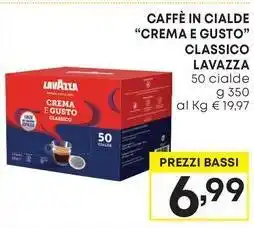 Pam CAFFÈ IN CIALDE "CREMA E GUSTO" CLASSICO LAVAZZA 50 cialde g 350 offerta