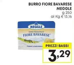 Pam BURRO FIORE BAVARESE MEGGLE g 250 offerta