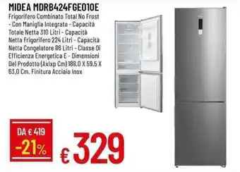 Galassia MIDEA MDRB424FGE010E Frigorifero Combinato Total No Frost offerta