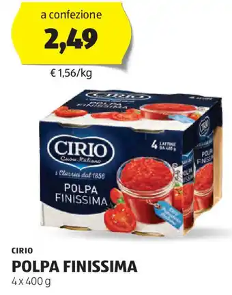 ALDI CIRIO POLPA FINISSIMA 4x400 g offerta