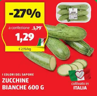 ALDI I COLORI DEL SAPORE ZUCCHINE BIANCHE 600 G offerta