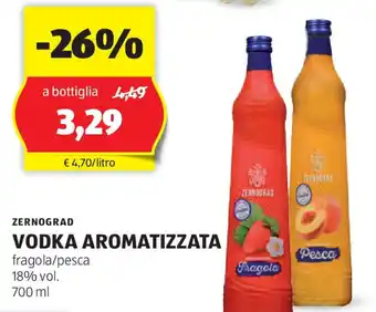 ALDI ZERNOGRAD VODKA AROMATIZZATA fragola/pesca 18% vol. 700 ml offerta