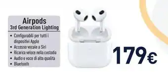 Unieuro Airpods 3rd Generation Lighting offerta