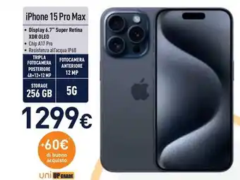 Unieuro iPhone 15 Pro Max offerta