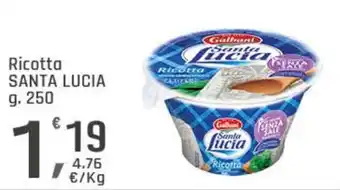 Supermercati Dok Ricotta SANTA LUCIA g 250 offerta