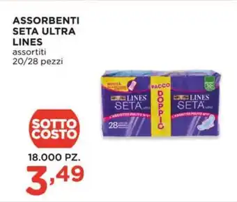 Alì Supermercati ASSORBENTI SETA ULTRA LINES assortiti 20/28 pezzi offerta