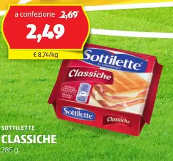 ALDI Sottilette Classiche 285 g offerta