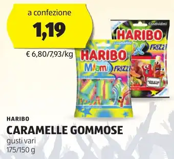 ALDI HARIBO CARAMELLE GOMMOSE gusti vari 175/150 g offerta