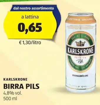 ALDI KARLSKRONE BIRRA PILS 500 ml offerta