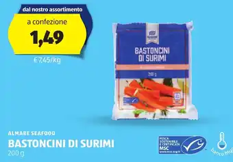 ALDI ALMARE SEAFOOD BASTONCINI DI SURIMI 200 g offerta
