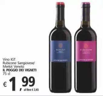 Alter Discount Vino IGT Rubicone Sangiovese Merlot Veneto  IL POGGIO DEI VIGNETI 75 cl offerta