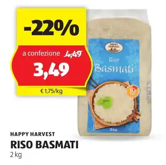 ALDI HAPPY HARVEST RISO BASMATI 2 kg offerta