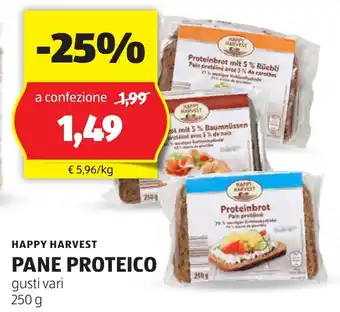 ALDI HAPPY HARVEST PANE PROTEICO gusti vari 250 g offerta